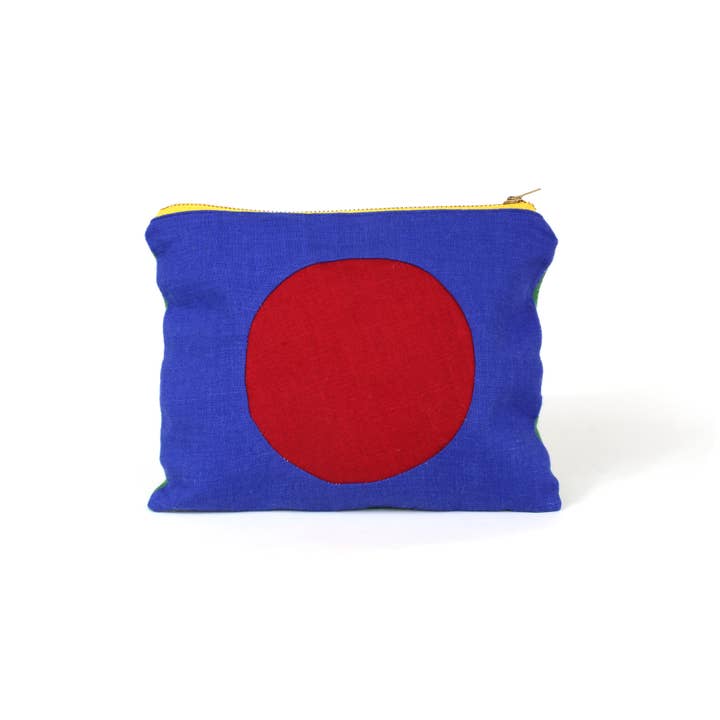 Circle Linen Zipper Pouch for wholesale by Danica Favorito