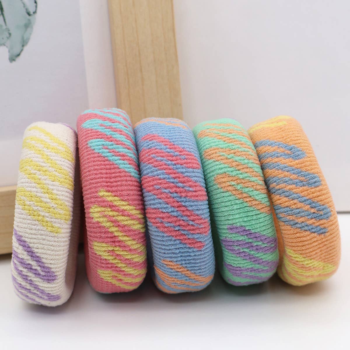 ACCITY - Wholesale Hair Tie - FASHION  WIDENED HAIR TIES(5PCS/BOX)_CWAHA05047