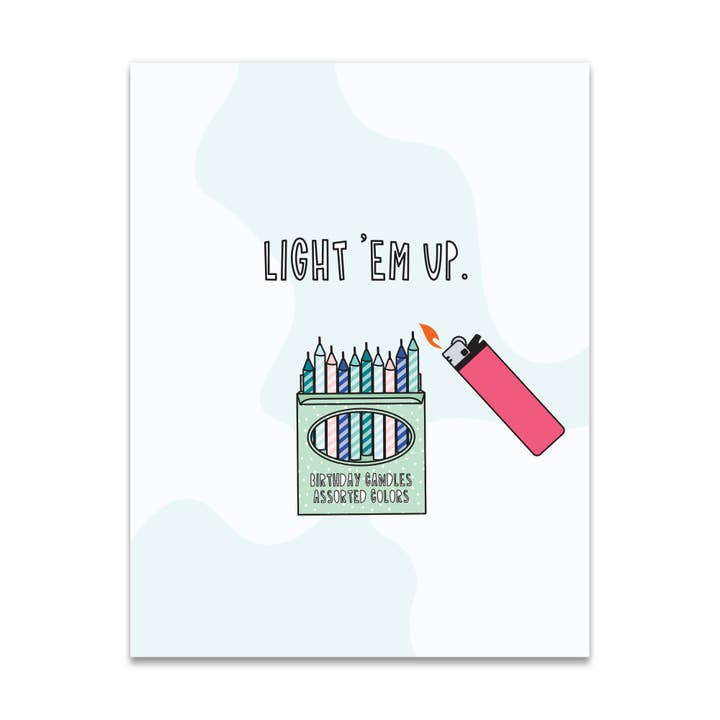 685 - Light 'Em Up (Birthday Candles) - A2 card for wholesale by Near Modern Disaster