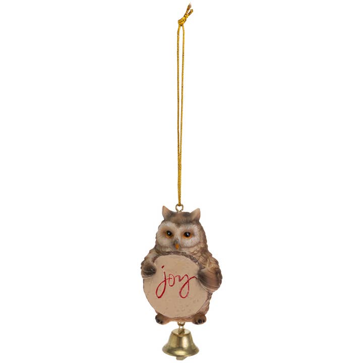 Joy Owl ornament met kerstbel voor wholesale door Boston International
