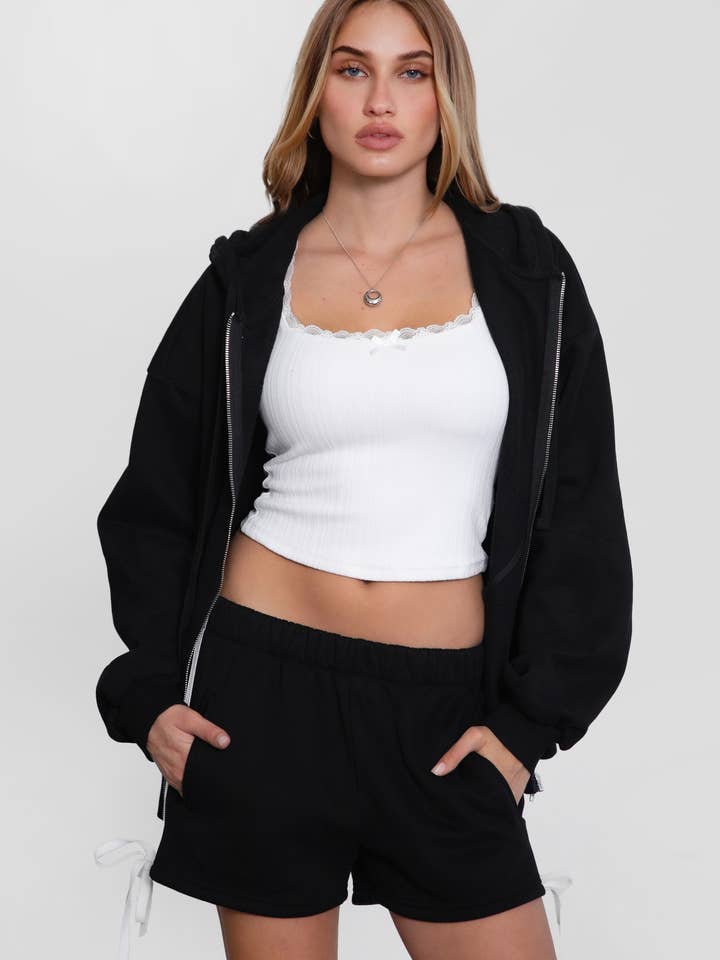 TICTOC - Wholesale Shorts - Women's - SUNNI Casual Mid Rise Plush Fleece Shorts7