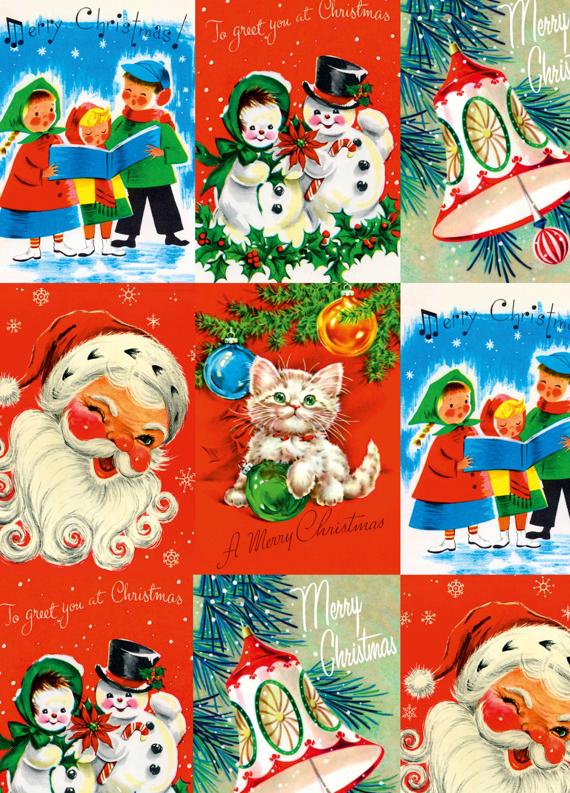 Dean Morris Cards - Wholesale Flat Wrap - Vintage Christmas Gift Wrap2