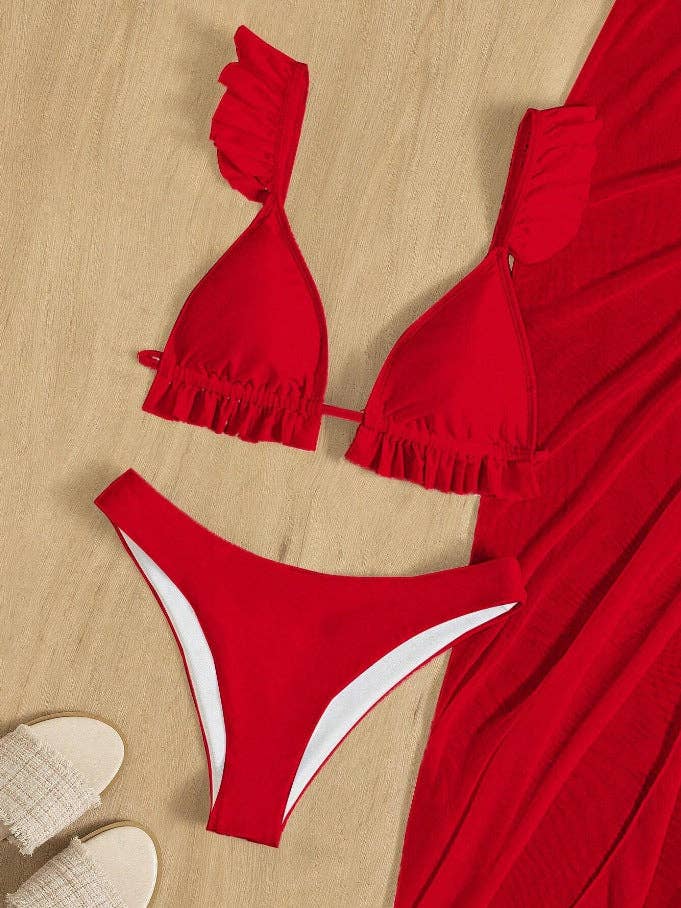 pinkblu02 - Wholesale Two Piece Swimsuit - Women's - Women Fashion Sexy Solid Color Lace-Up Swimwear Set