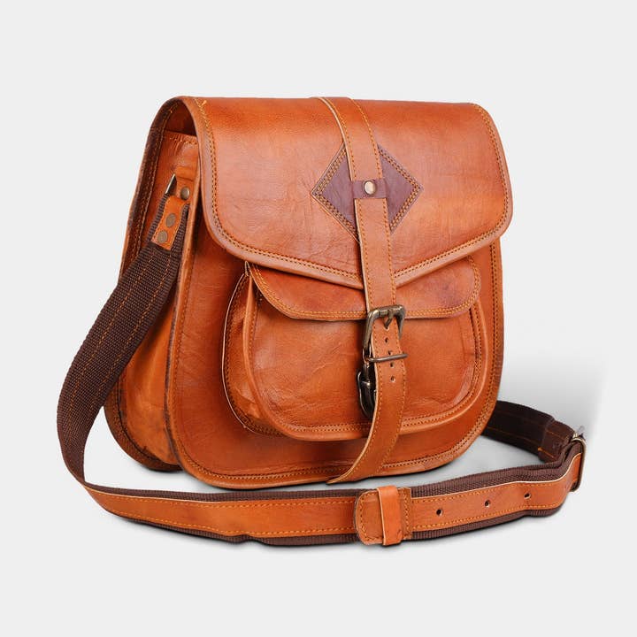 Real Leather Woman's Cross Body Satchel for wholesale by MaheTri LLC - Leather & Lifestyle Goods