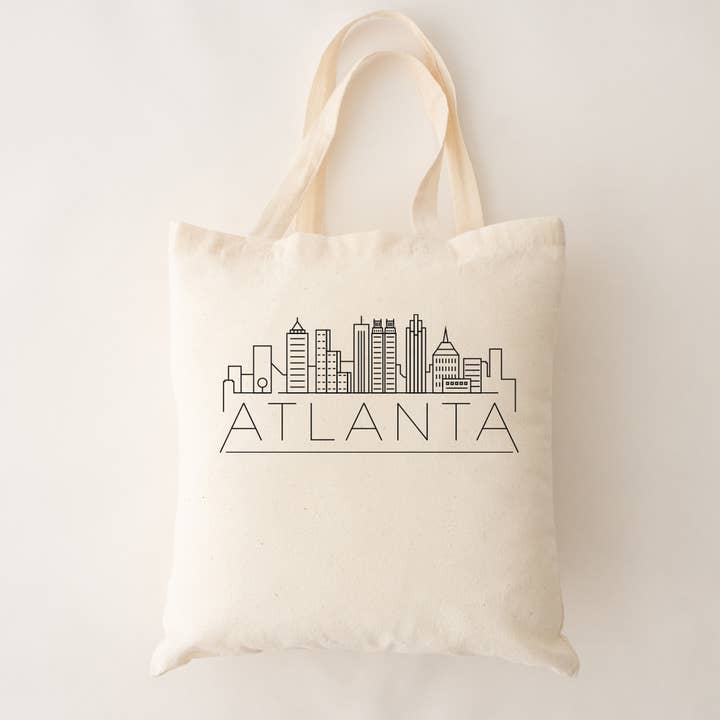 Atlanta Georgia Skyline Bomuld Lærred Tote for engroshandel hos Quotable Life