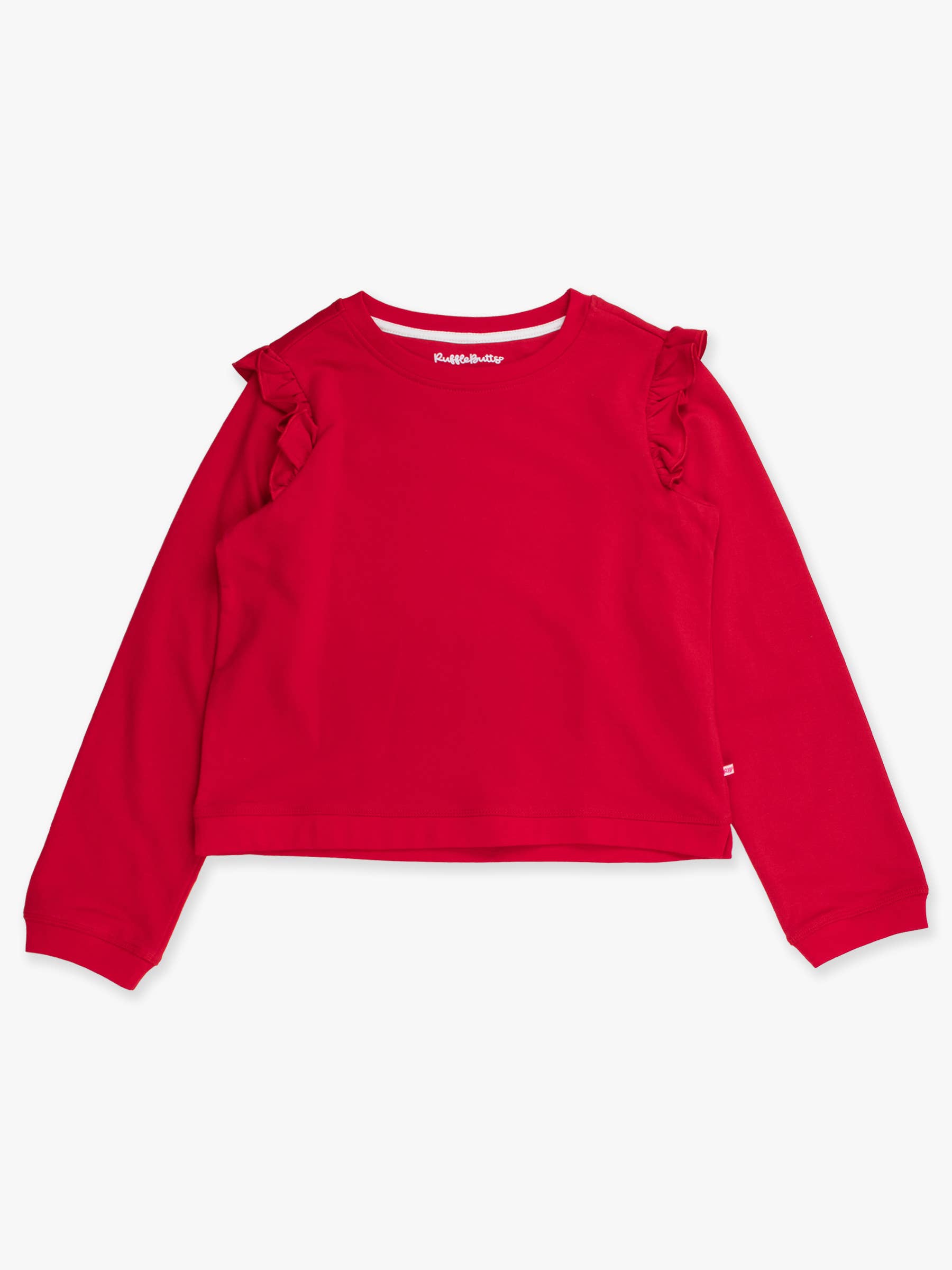 Rouge Sweat-shirt rouge en tricot à volants pour filles en vente sur Faire6