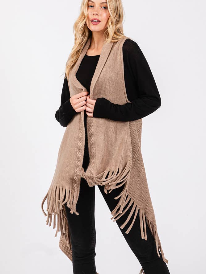 Hana - Vente Veste sans manches – femme - Gilet d'hiver en tricot à pompons à pois gaufrés23