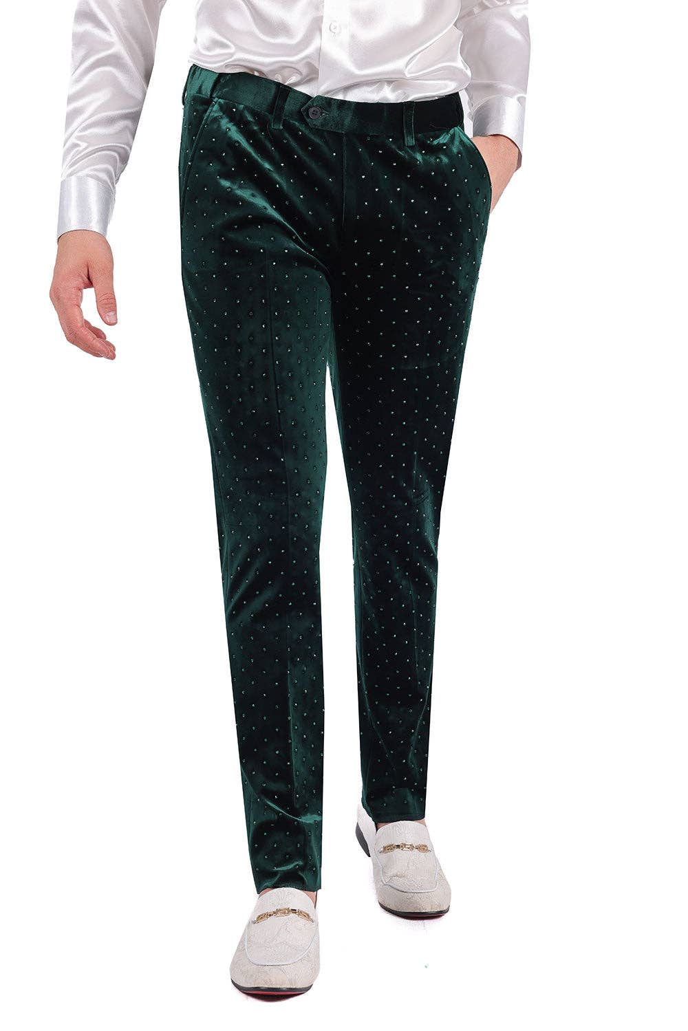 BARABAS - Vente Pantalon de costume – homme - Pantalon chino cintré en velours à strass pour hommes 2CP30207