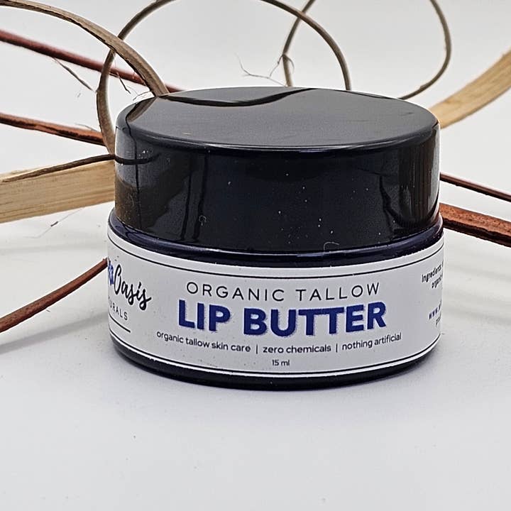 Beurre à Lèvres - 0,5 oz - Beurre à Lèvres au Suif Bio pour la vente par Wild Oasis Naturals