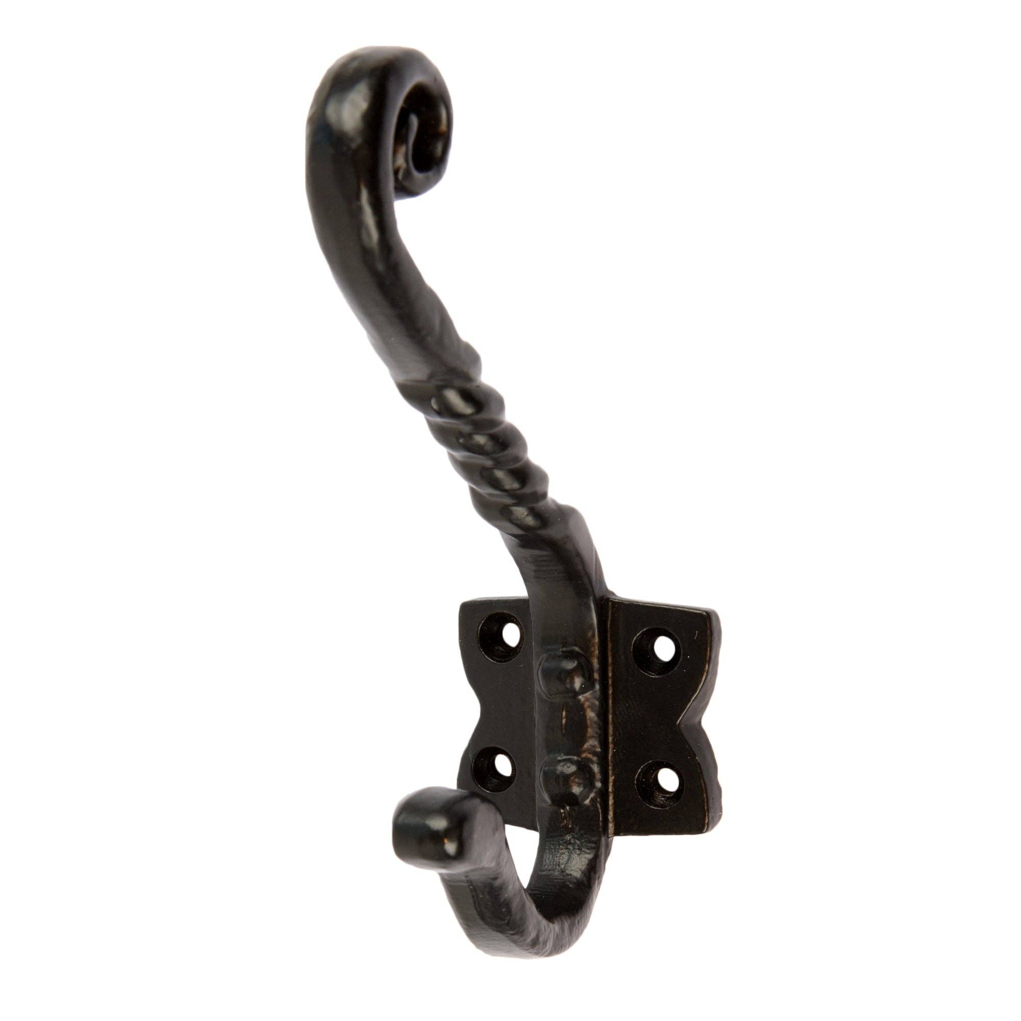 Rinkit Ltd – wholesale Wall hook – Twisted Scroll Hat & Coat Hook - W40mm x H125mm - Black0