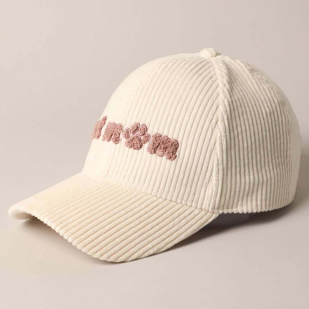 Fashion City - Vente Casquette de baseball – unisexe - Casquette de baseball en velours côtelé avec écusson chenille « cat mom »3