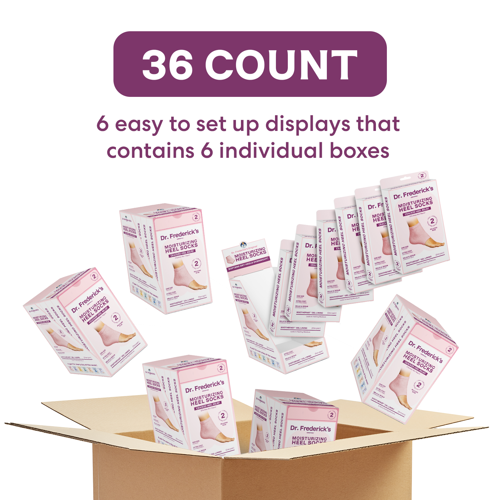 Dr. Frederick's Original - Wholesale Moisturizing Socks - Moisturizing Heel Socks - Fuzzy - 1 Pair - Relaxing Rose5