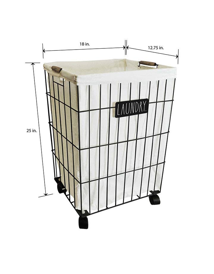 DesignStyles Home – wholesale Laundry hamper – Rae Dunn "Laundry" Hamper On Wheels2