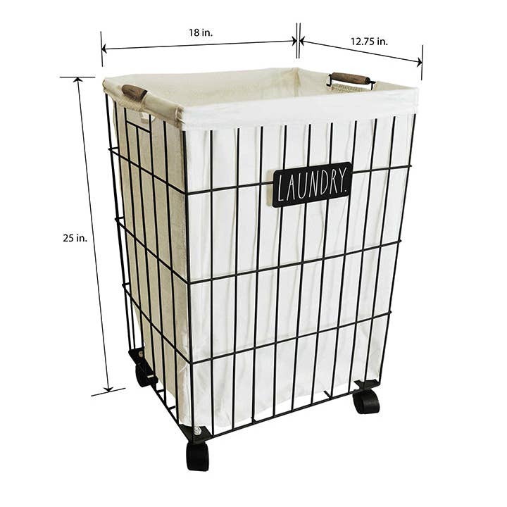 DesignStyles Home – wholesale Laundry hamper – Rae Dunn "Laundry" Hamper On Wheels2
