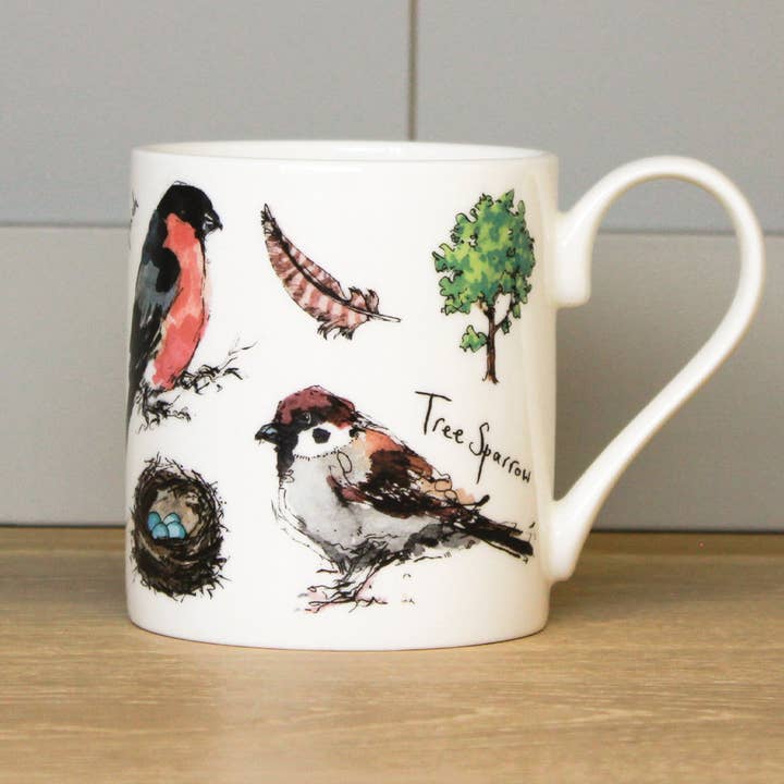 Garden Birdsong Tree Sparrow Mug for wholesale by mclaggan+co