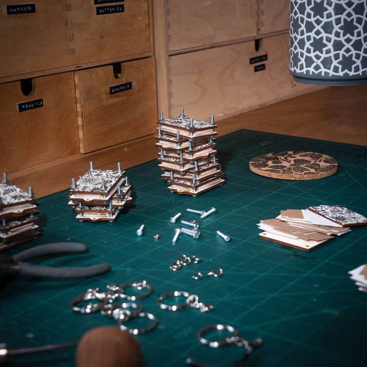 Beth Lewis Art – wholesale Keychain – Women's – Mini Keyring Flower Presses3