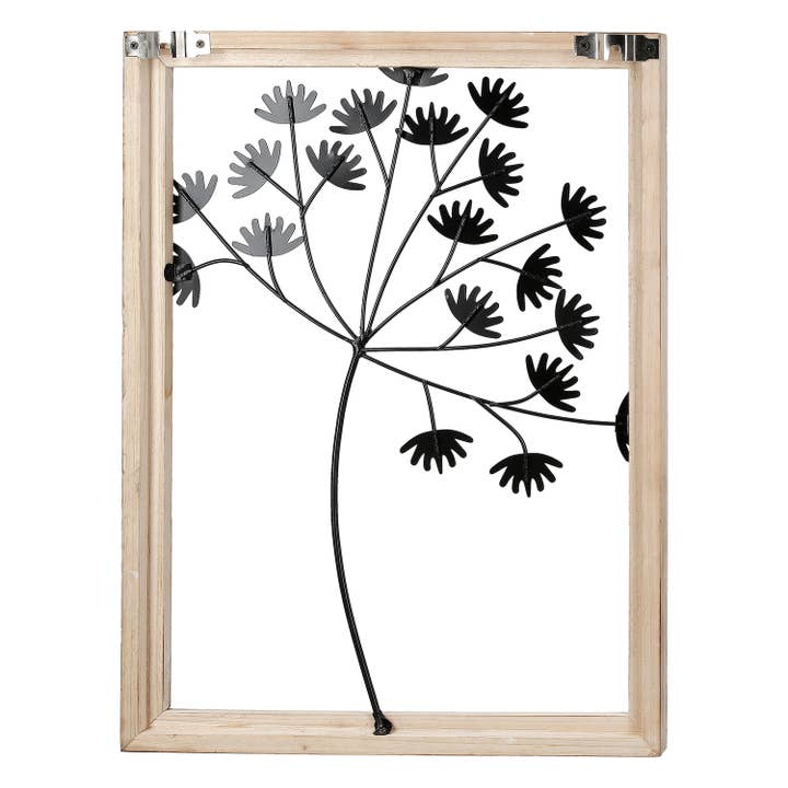 Dandelion wall relief, black h.40 cm for wholesale on Faire2