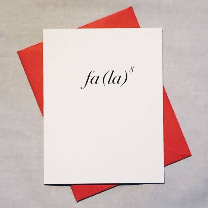 Fa La to the Eighth Power Math Card for wholesale by theBird+theBeard