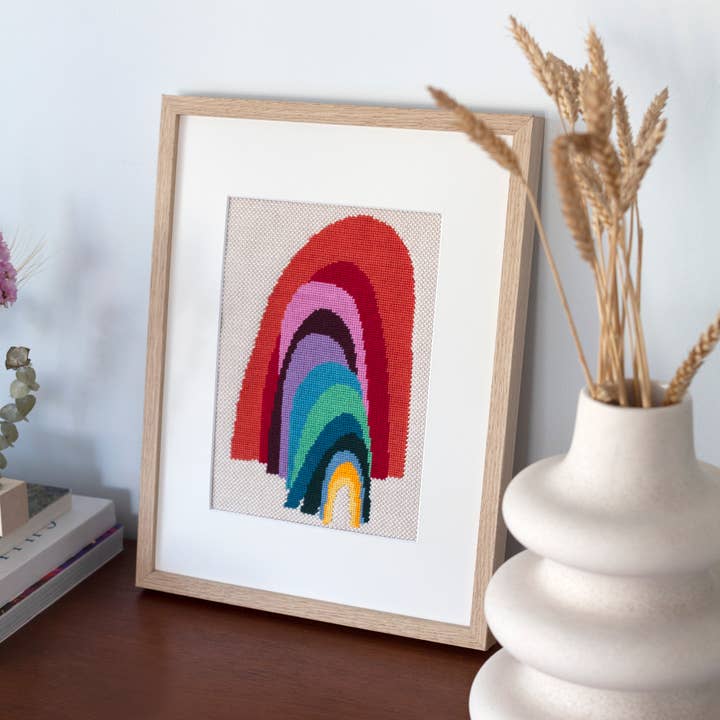 Unwind Studio - Wholesale Embroidery/Cross Stitch Supplies - From the Other Side Rainbow Needlepoint Kit | DIY Embroidery