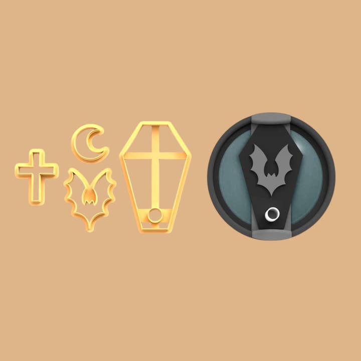 Halloween Coffin With Items Stanley Topper Cutter for wholesale by Roussell Prints and Demand LLC