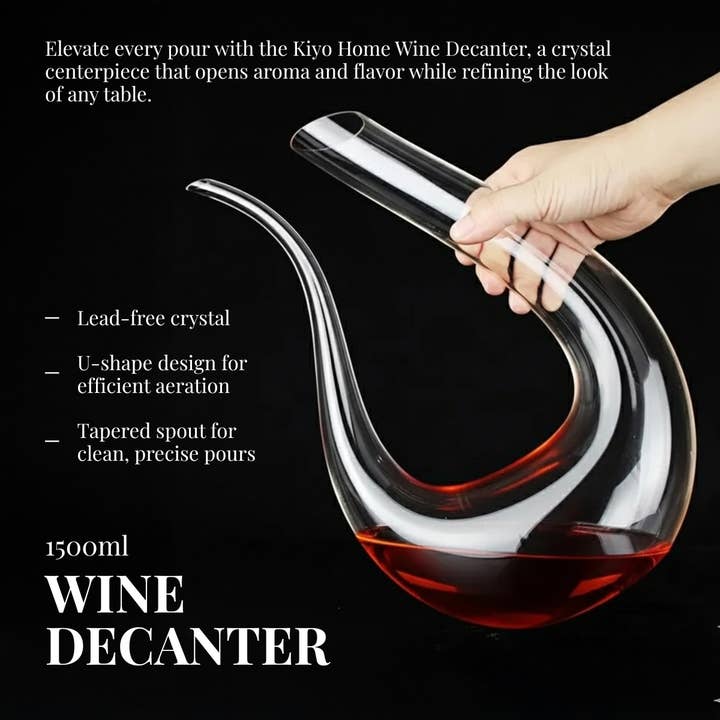 Kiyo Home – wholesale Decanter – 1500ml Wine Decanter | Wine Decanter | Lead-Free Crystal1