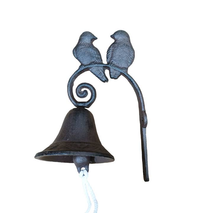 2-Birdy Looking Cast Iron Bell - 9X6X4 In for wholesale by inVintage