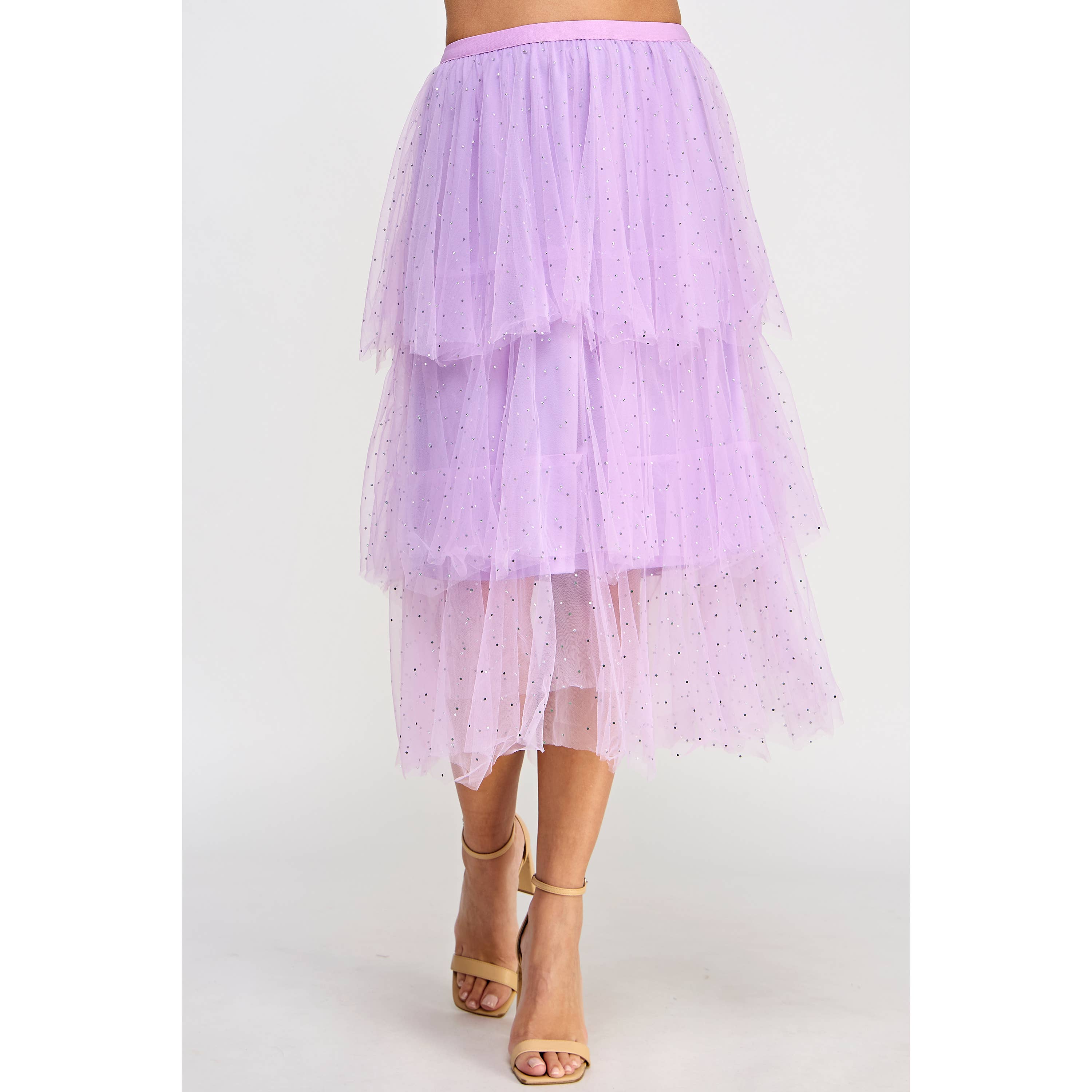 Strut & Bolt - Wholesale Rok - Dames - Midirok van tule met studs en strass15