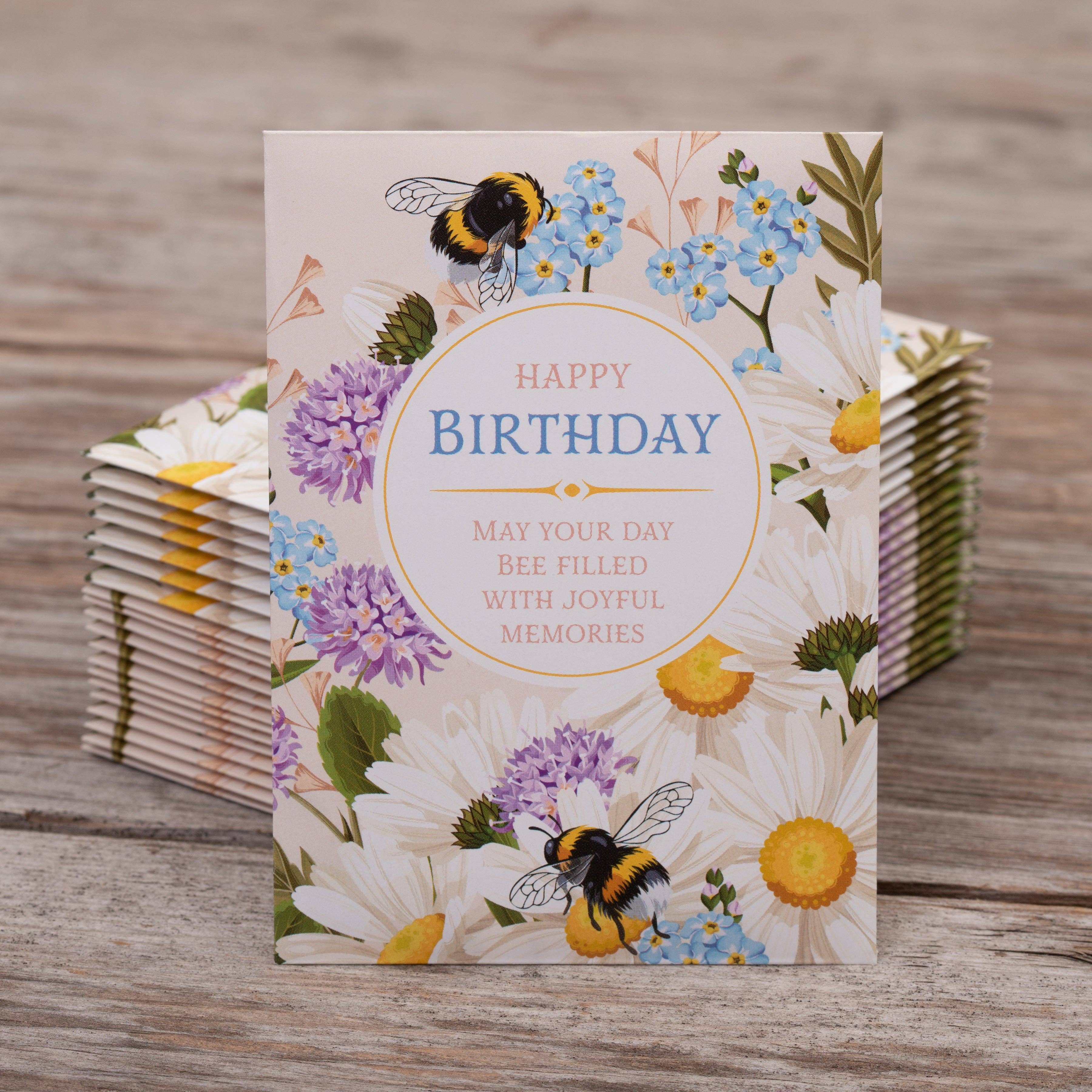 Bentley Seed Co. - Wholesale Birthday Card - Happy Birthday - Bee - Forget Me Not Seed Packets3