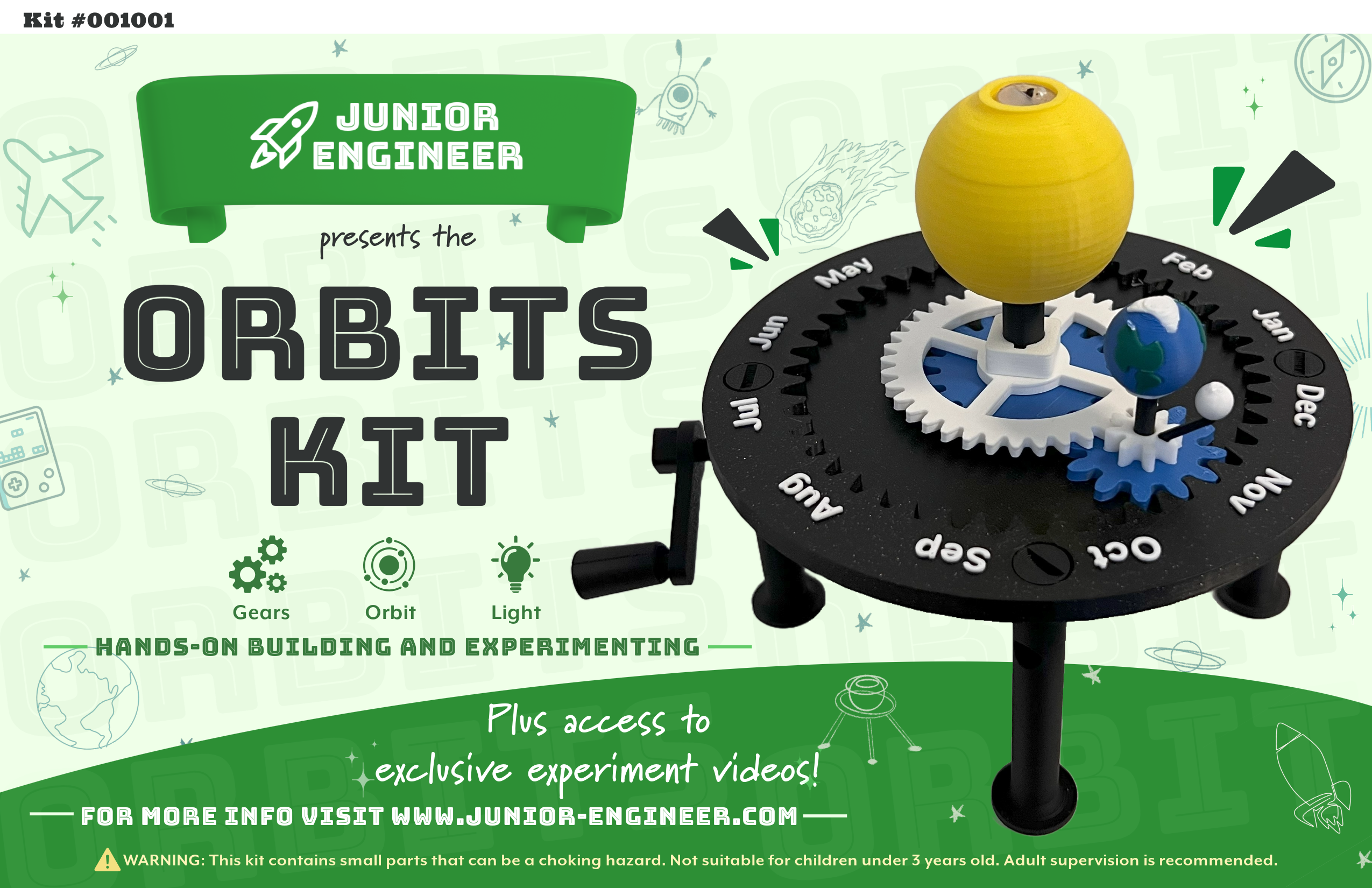 Junior Engineer - Wholesale Building Set - Kids - Orbits STEM Kit - Sun, Earth, and Moon Model with Gears1