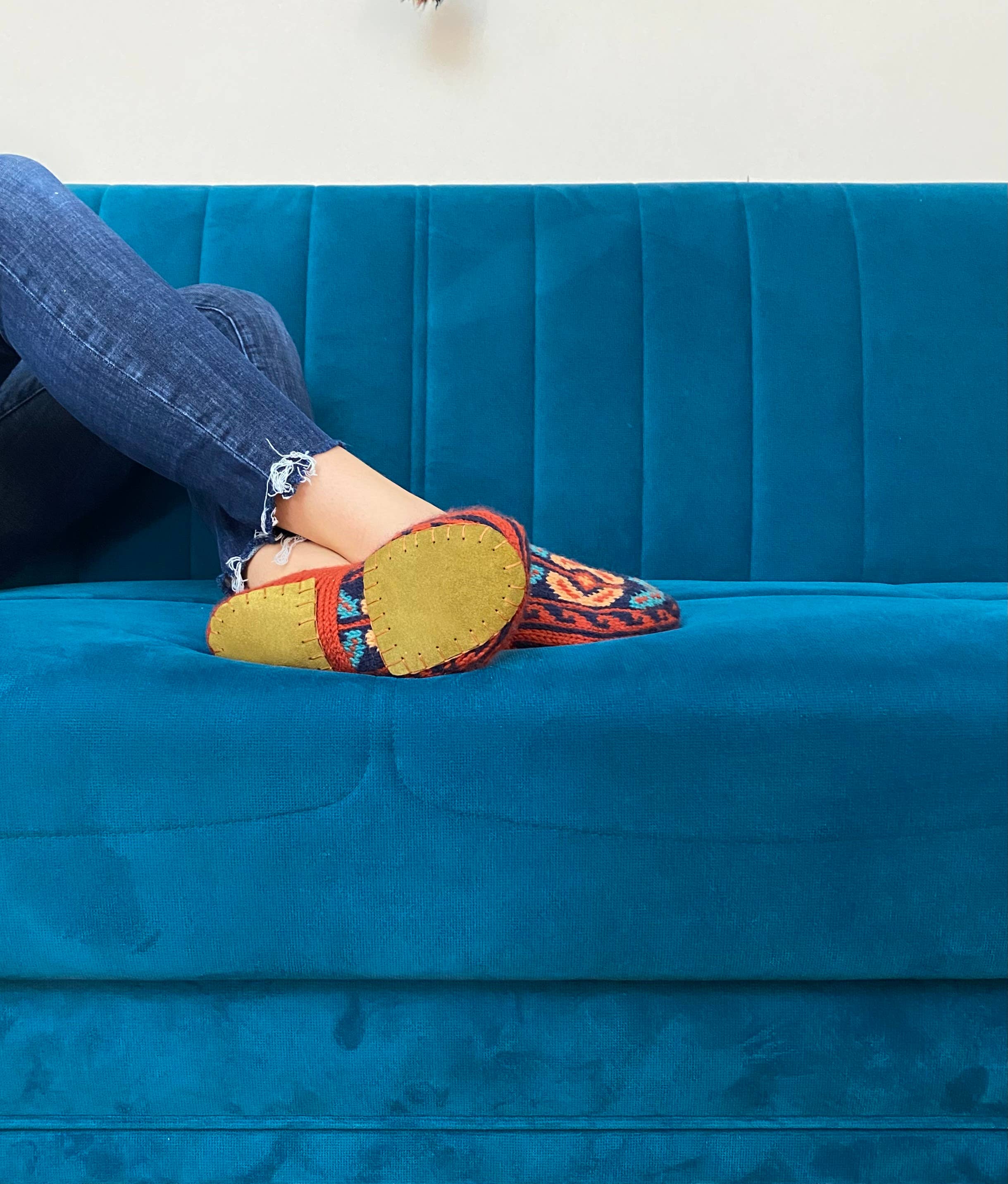 Azerbaijani Socks - Wholesale Sock Slippers - Women's - Adult Women's Slipper Socks : Burnt Orange (Individuals)5