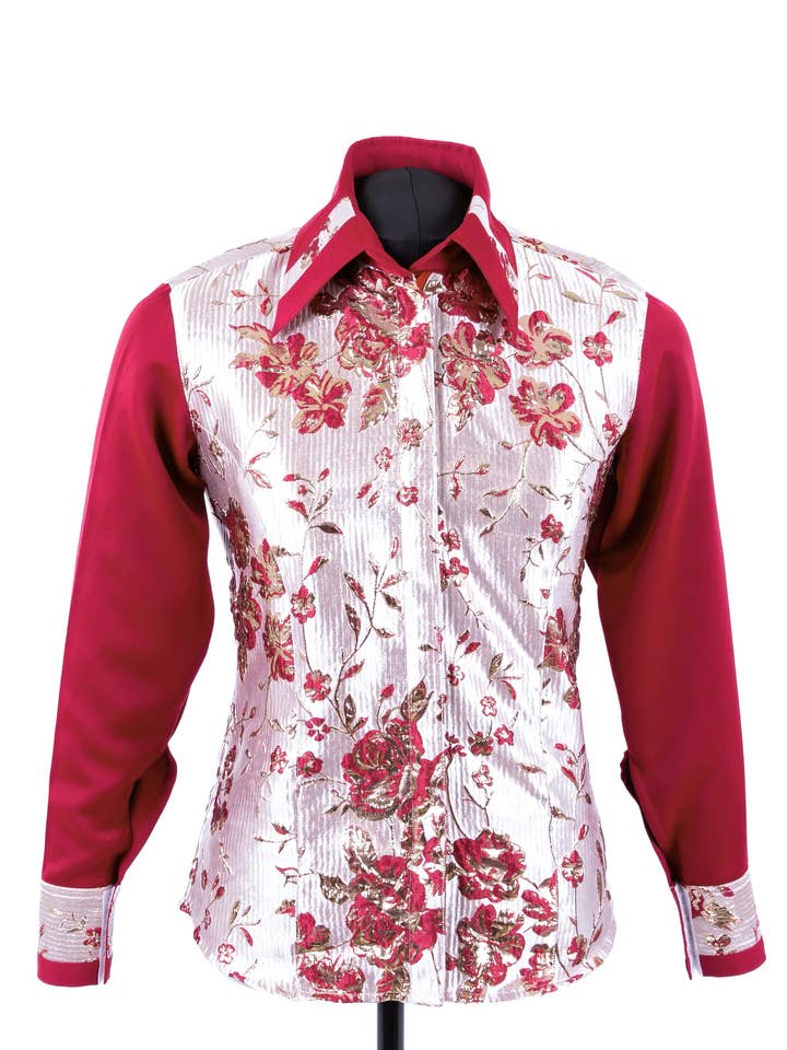 Metallic Rose Show Blouse RS_013 for wholesale by Lavender Sky