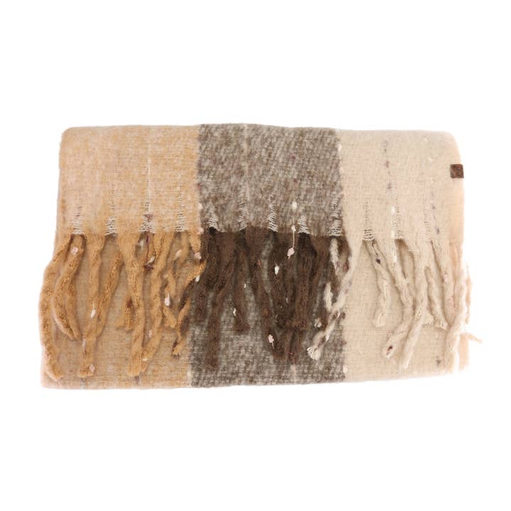 C.C Beanie - Wholesale Scarf - Women's - Multi Color Wide Stripe C.C Scarf SFC0123