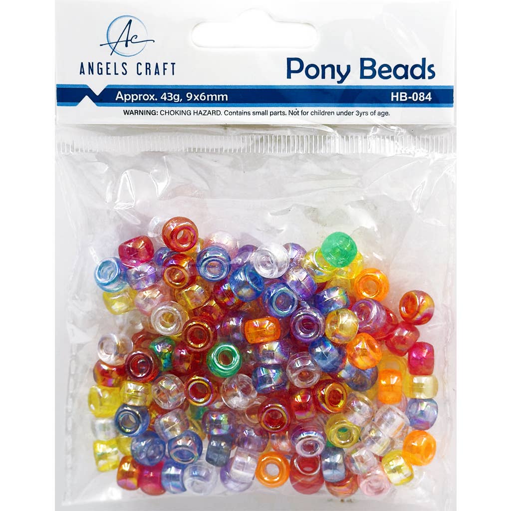 Angels Craft - Wholesale Beads - Pony Beads, 6x9mm -  3 Color Options Available4