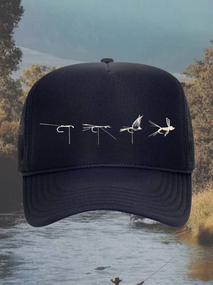 Casquette trucker Fly Tie pour la vente par Intrigue Ink