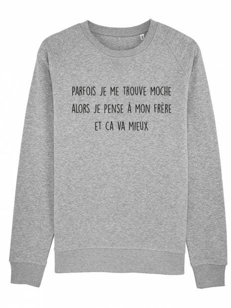 Men's Sweatshirt - Sometimes ugly Brother - Grey for wholesale by Tshirt Corner
