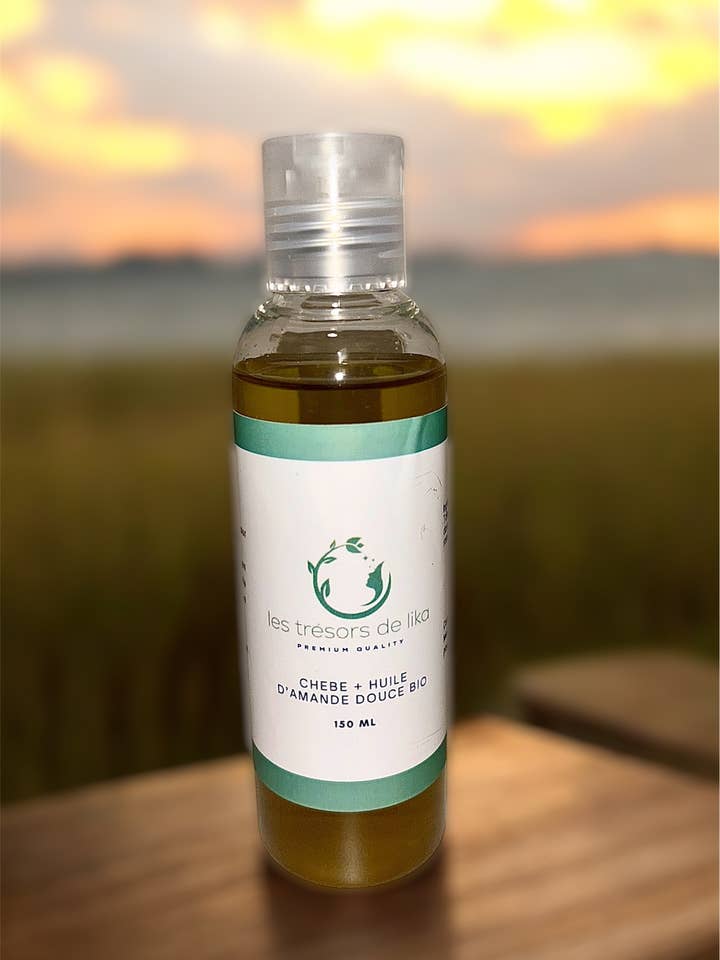 Chébé + Organic Sweet Almond Oil 150ml for wholesale by Les trésors de lika