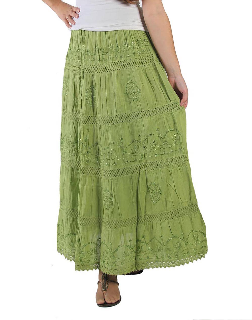 Lungta Imports - Vente Jupe – femme - Jupe longue en coton bohème hippie gitane pour femme13