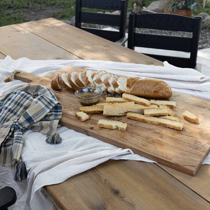 Foreside Home & Garden - Wholesale Cutting Board - Prairie 38 Inch Oversized Cutting Board Acacia Wood & Jute