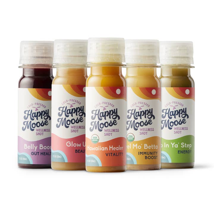 Happy Moose Juice - Wholesale Wellness Juice/Tonic - Wellness Shots - Mix and Match - 3 x 24 of each recipe1
