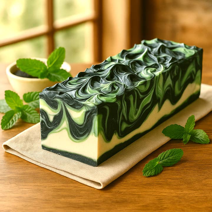 DeShawn Marie Soap Boutique - Wholesale Bar Soap - Charcoal Mint 3.5 LB Soap Loaf