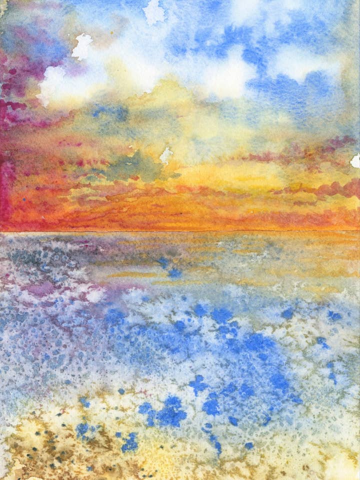 Glorious Print- Colourful Watercolour Inspiring Coastal Art for wholesale by Charlotte Stone Art