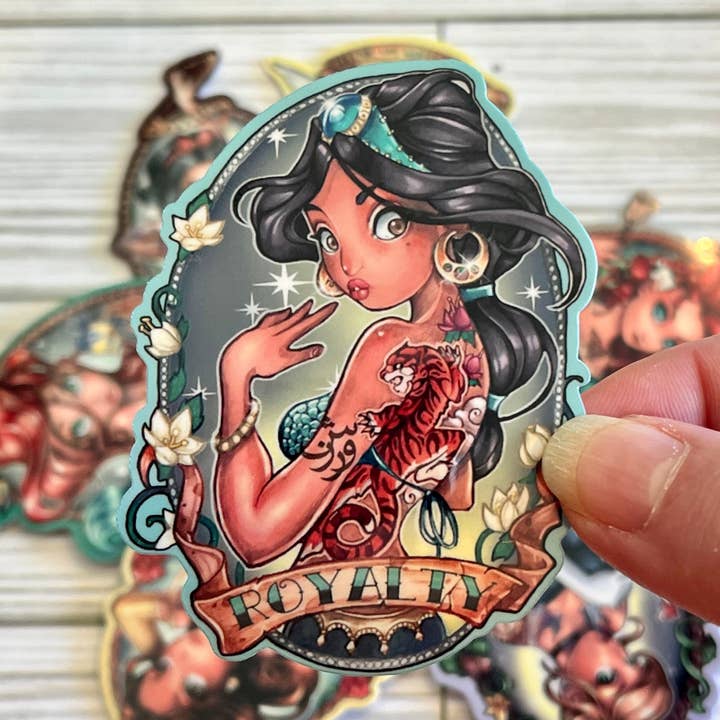 Adesivo in vinile Badass Babes, Royalty Jasmine per la vendita all'ingrosso da parte di Graceful Darkness, LLC