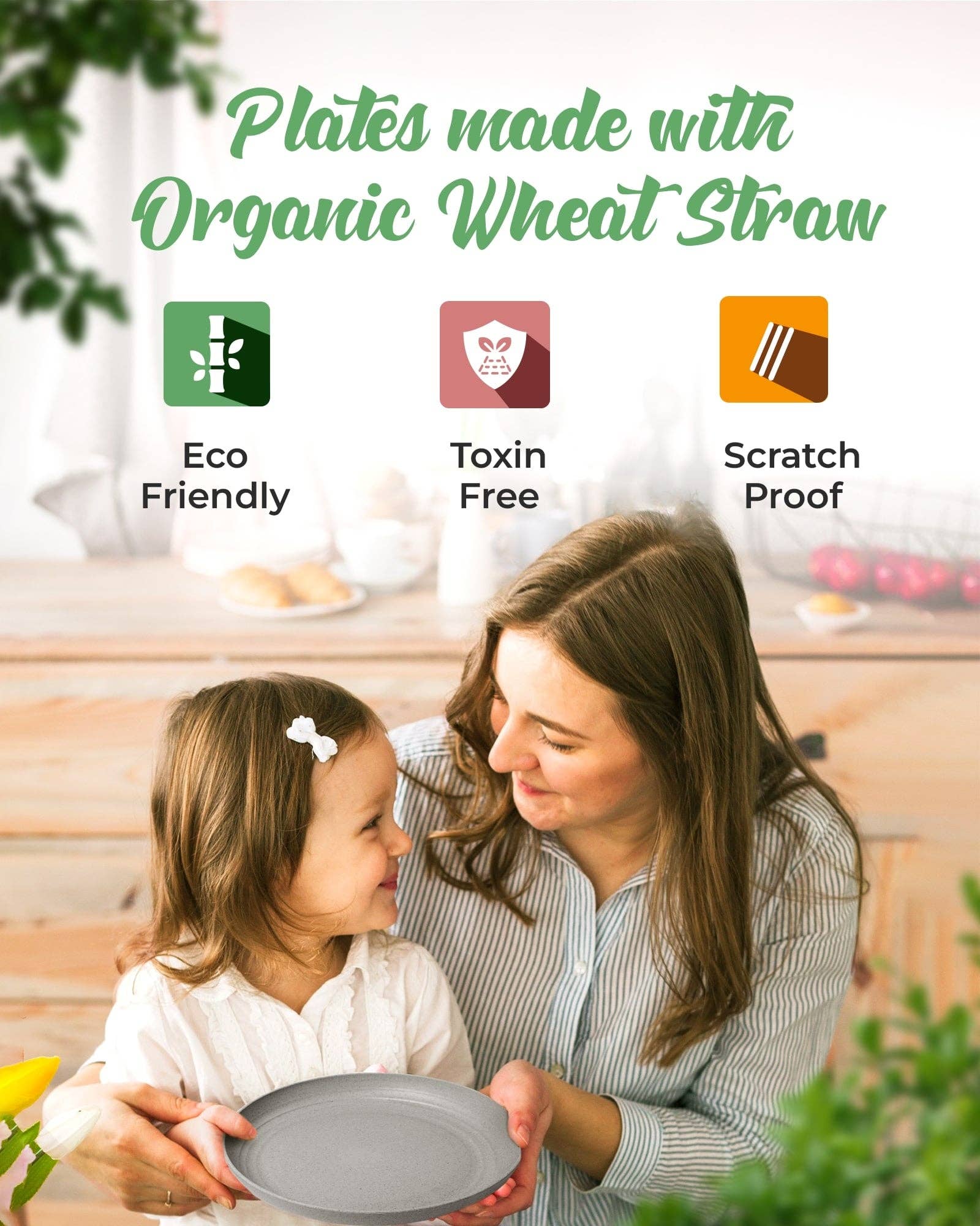 Greendish - Wholesale Dinner Plate - Eco-Friendly Wheat Straw Plates Sets - Reusable & Durable 2