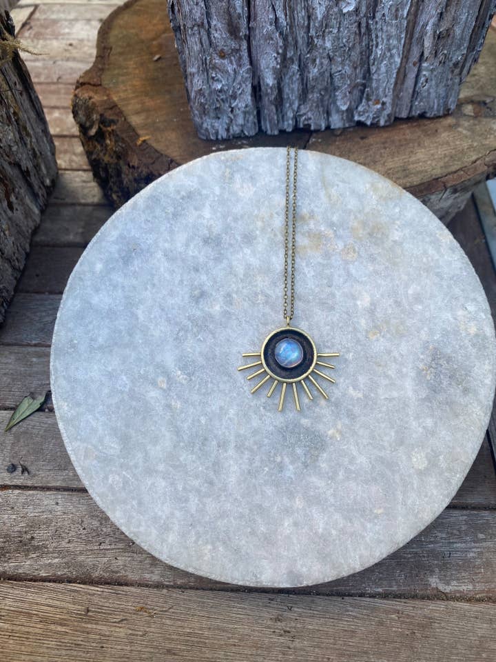 Zonnebundel Regenboog Maansteen Ketting voor wholesale door Modern Madini