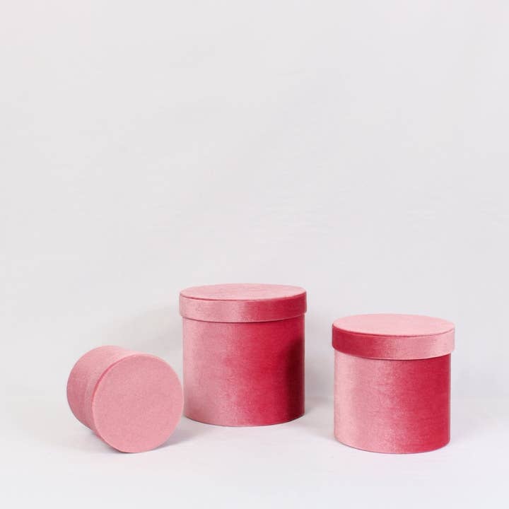 Elegant Design Supply - Wholesale Gift Box - Velvet Round Flower Hat Box with Lid