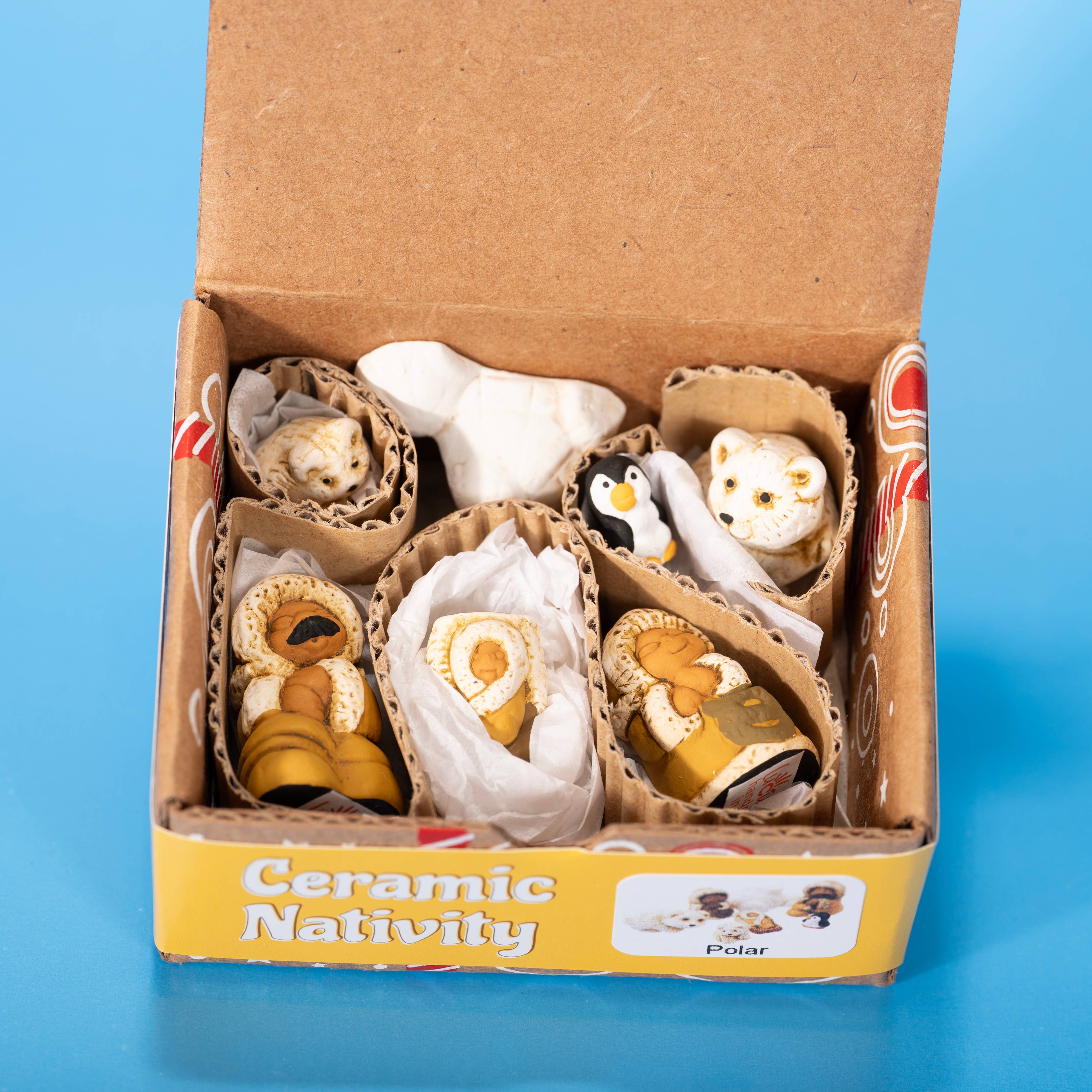 Lucuma Designs - Vente Crèche de Noël - Polar - Lot de 7 mini-crèches, 1 po de hauteur, fabriqué de manière éthique4