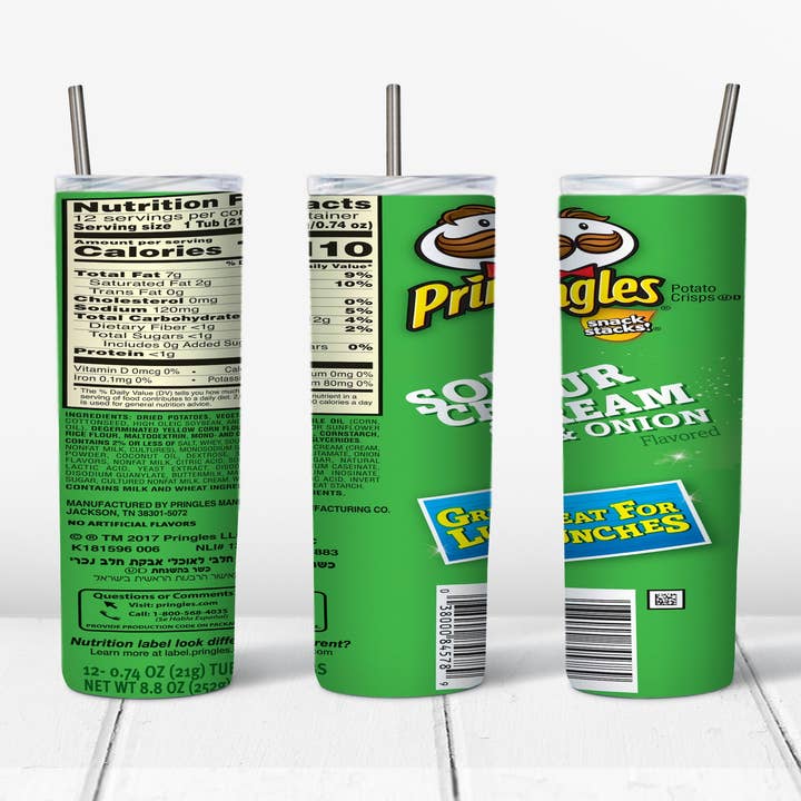 Pringles SC 20oz Straight Tumbler Transfer for wholesale by Rustic Pineapple