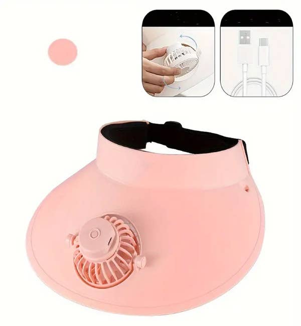 Jewelry Max - Wholesale Fascinator Hat - Women's - ( #ROOM4 )  SUN VISOR WITH BUILT-IN RECHARGEABLE FAN0