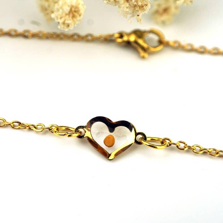 Dainty Mustard Seed Heart Necklace, Tiny Heart Pendant, Faith, Mustard Seed, Gold, Heart, Small Heart Necklace for wholesale by The Pretty Pickle