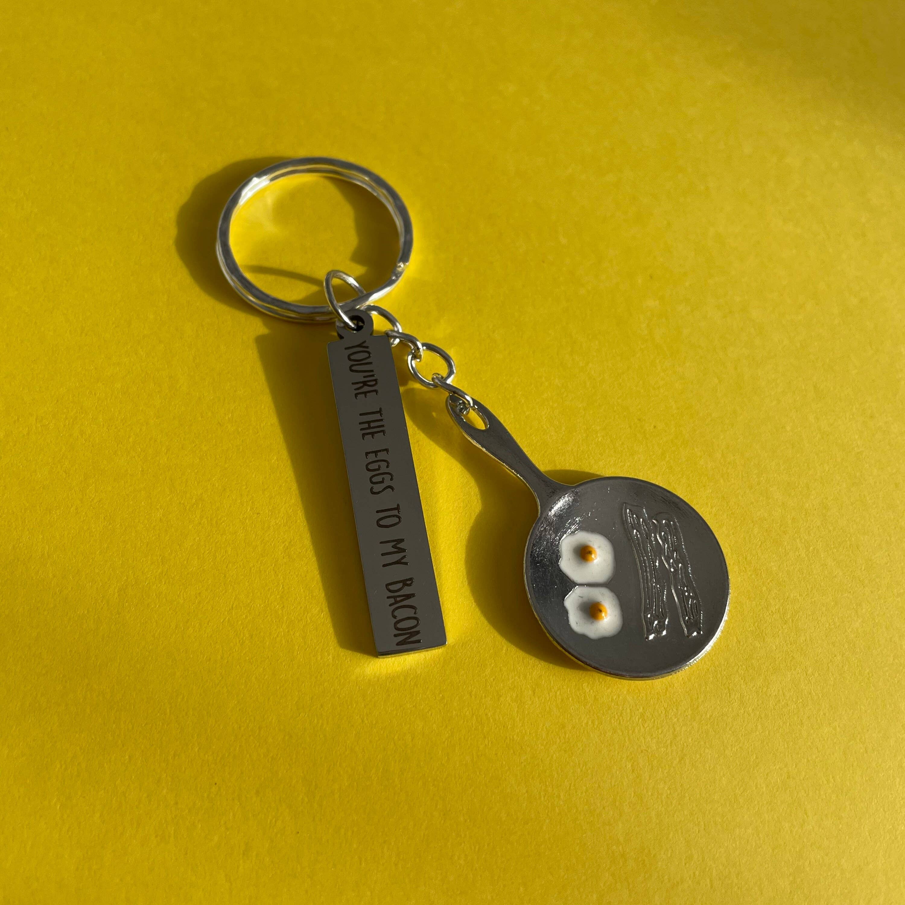 Roshni Desai & Things – wholesale Keychain – Unisex – You’re The Eggs To My Bacon Stainless Steel Keyring Unisex F1